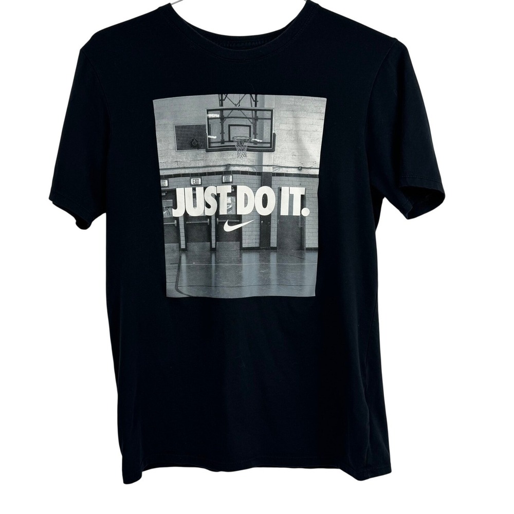 Nike Dri Fit Athletic Cut T Shirt‎ Men's Medium Black Basketball Just Do It